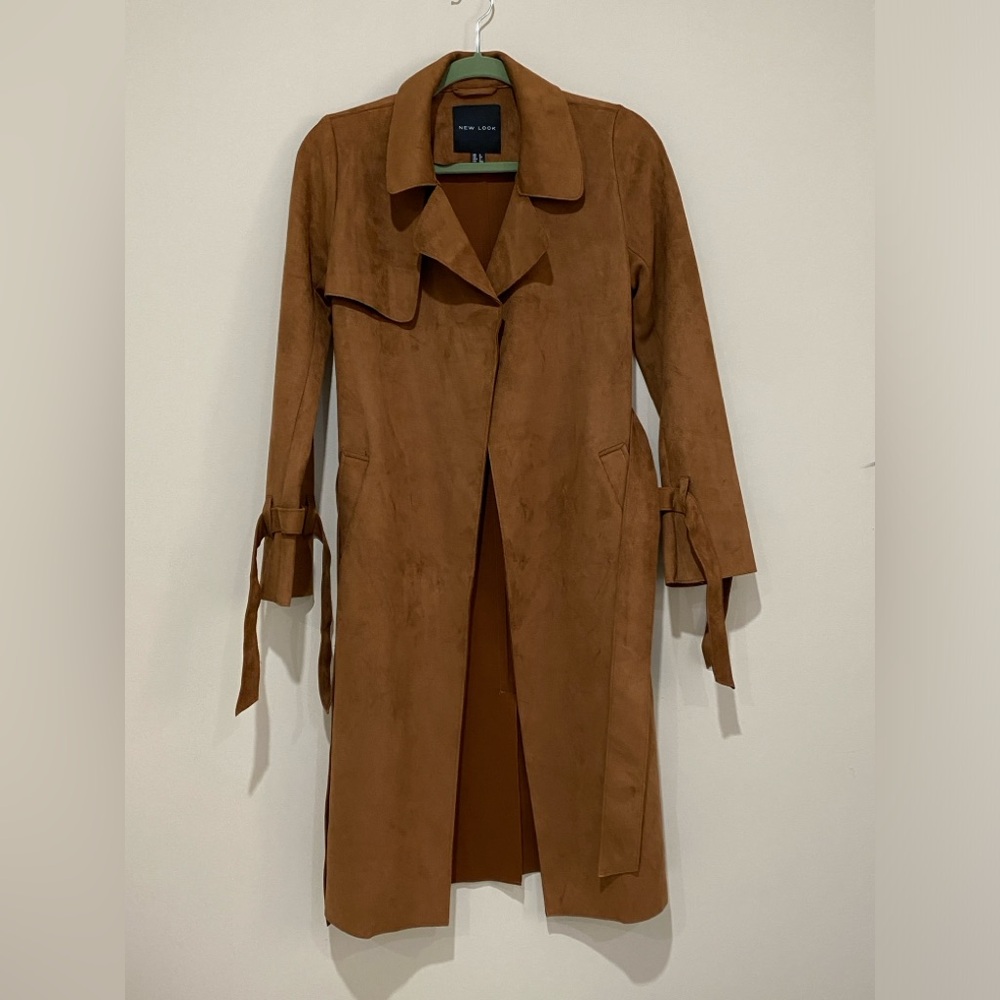 New Look Faux Suede Trench Jacket